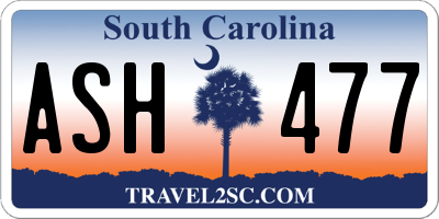 SC license plate ASH477