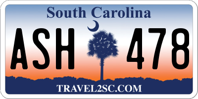 SC license plate ASH478