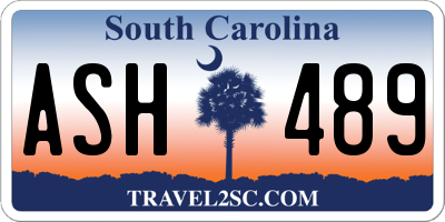 SC license plate ASH489