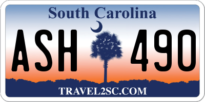 SC license plate ASH490
