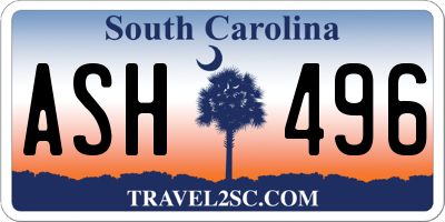 SC license plate ASH496