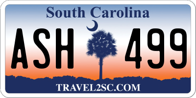 SC license plate ASH499