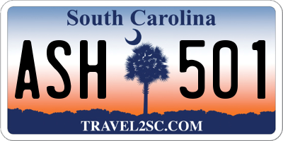 SC license plate ASH501