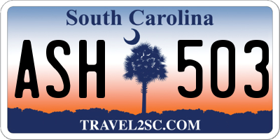 SC license plate ASH503