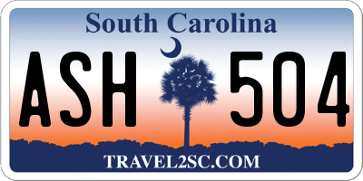 SC license plate ASH504