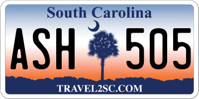 SC license plate ASH505