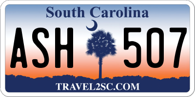 SC license plate ASH507