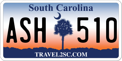 SC license plate ASH510