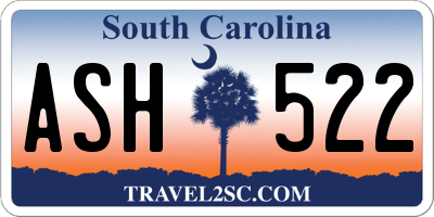 SC license plate ASH522
