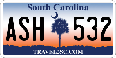 SC license plate ASH532
