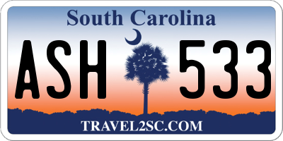 SC license plate ASH533