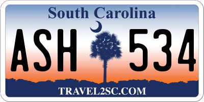 SC license plate ASH534