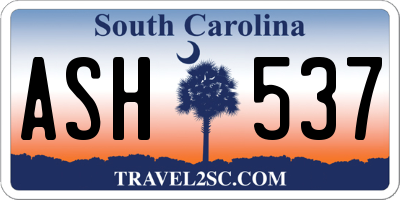 SC license plate ASH537