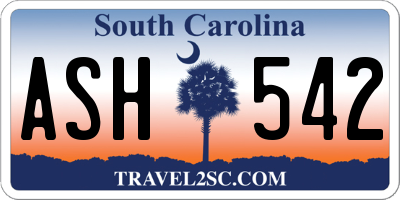 SC license plate ASH542