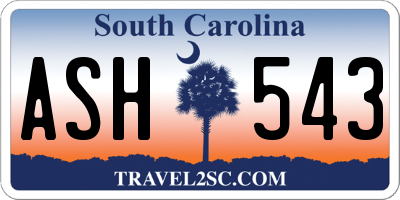 SC license plate ASH543