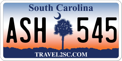 SC license plate ASH545
