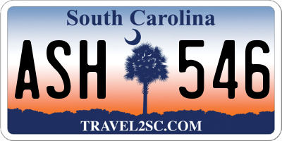 SC license plate ASH546