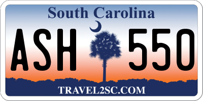 SC license plate ASH550