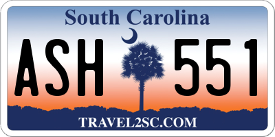 SC license plate ASH551