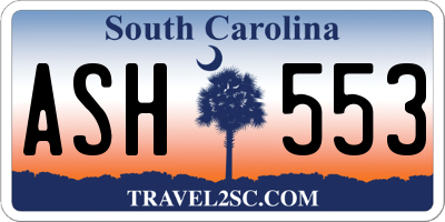 SC license plate ASH553