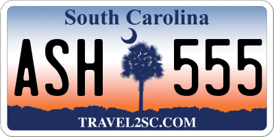 SC license plate ASH555