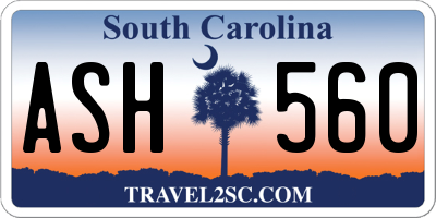 SC license plate ASH560