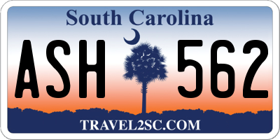 SC license plate ASH562
