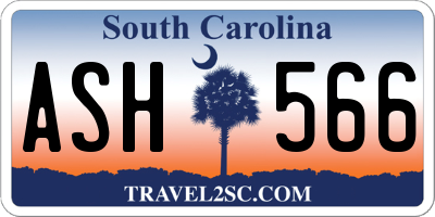 SC license plate ASH566