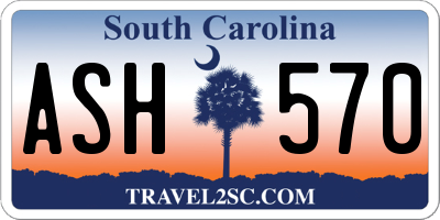 SC license plate ASH570