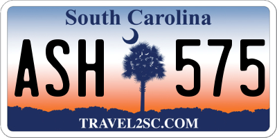 SC license plate ASH575