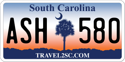 SC license plate ASH580