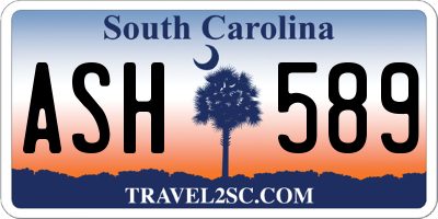 SC license plate ASH589