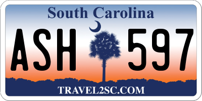 SC license plate ASH597