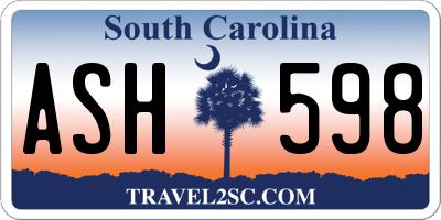 SC license plate ASH598