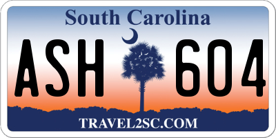 SC license plate ASH604