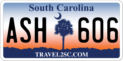 SC license plate ASH606