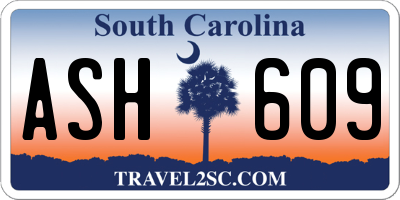 SC license plate ASH609