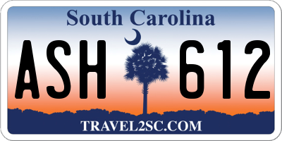 SC license plate ASH612