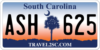 SC license plate ASH625