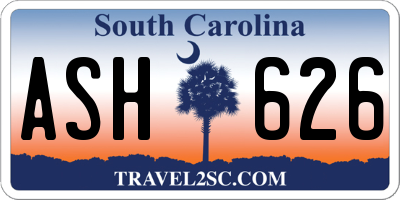SC license plate ASH626