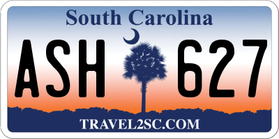 SC license plate ASH627