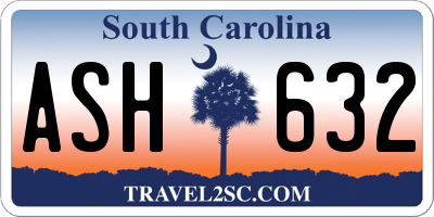 SC license plate ASH632