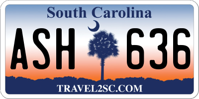 SC license plate ASH636