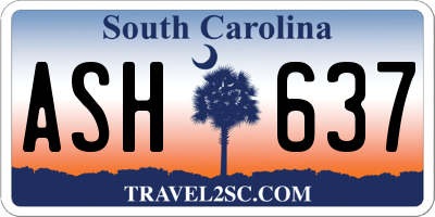 SC license plate ASH637