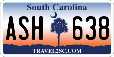 SC license plate ASH638