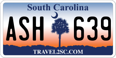 SC license plate ASH639