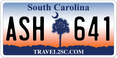 SC license plate ASH641