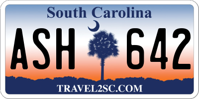 SC license plate ASH642