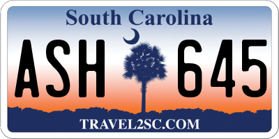 SC license plate ASH645