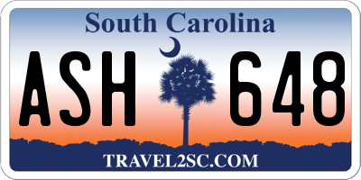 SC license plate ASH648